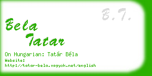bela tatar business card