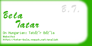 bela tatar business card